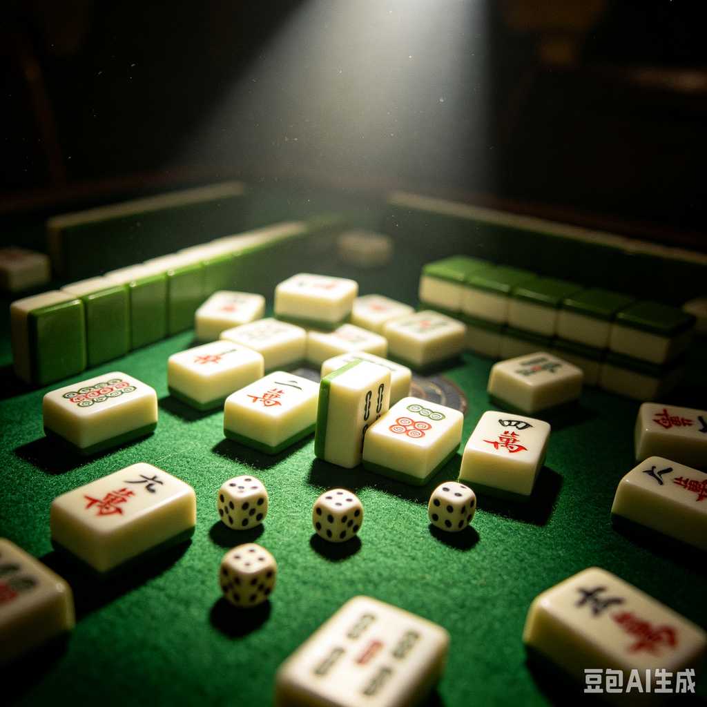 mahjong set with dice and chips